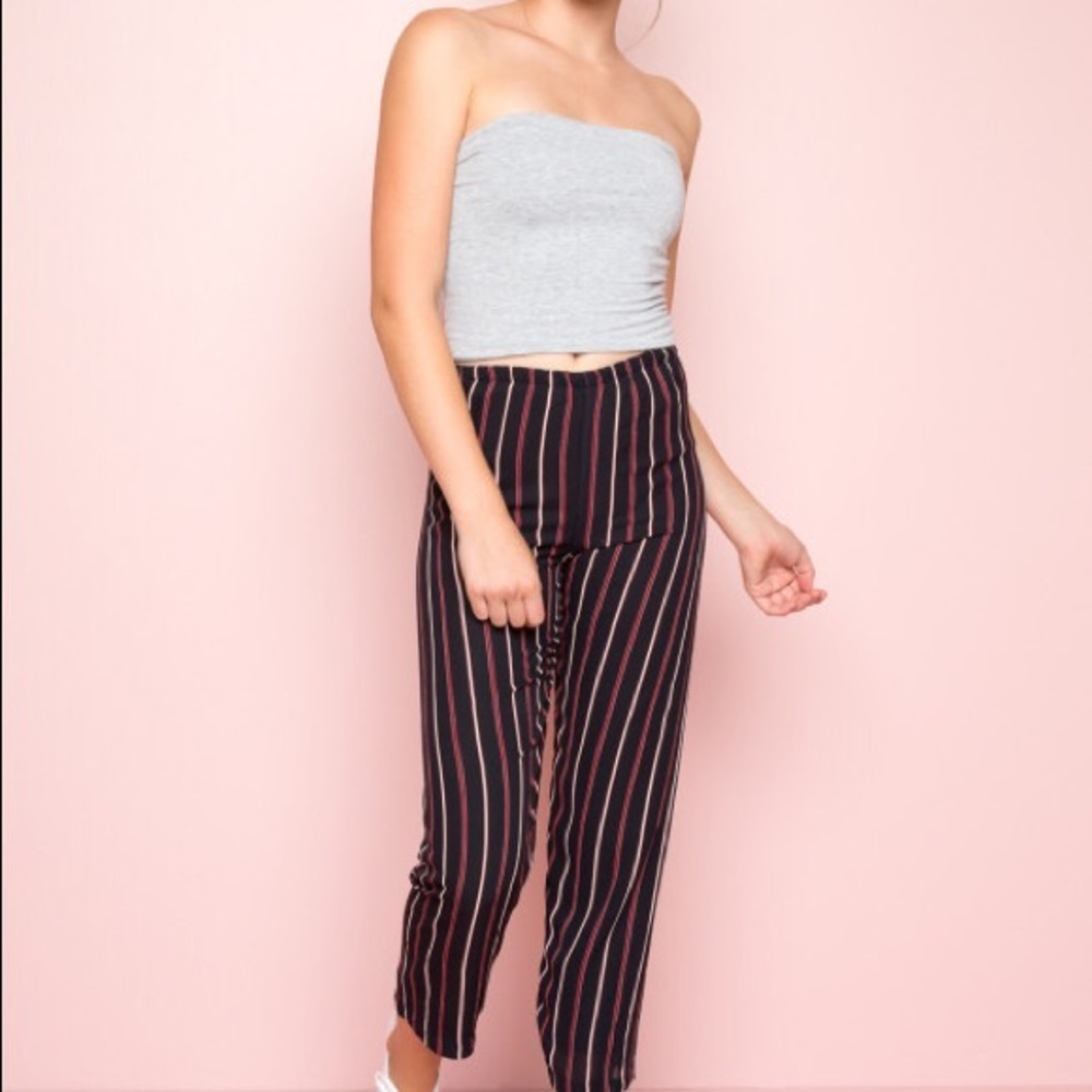 brandy melville frankie pants | red stripe - Picture 3 of 4